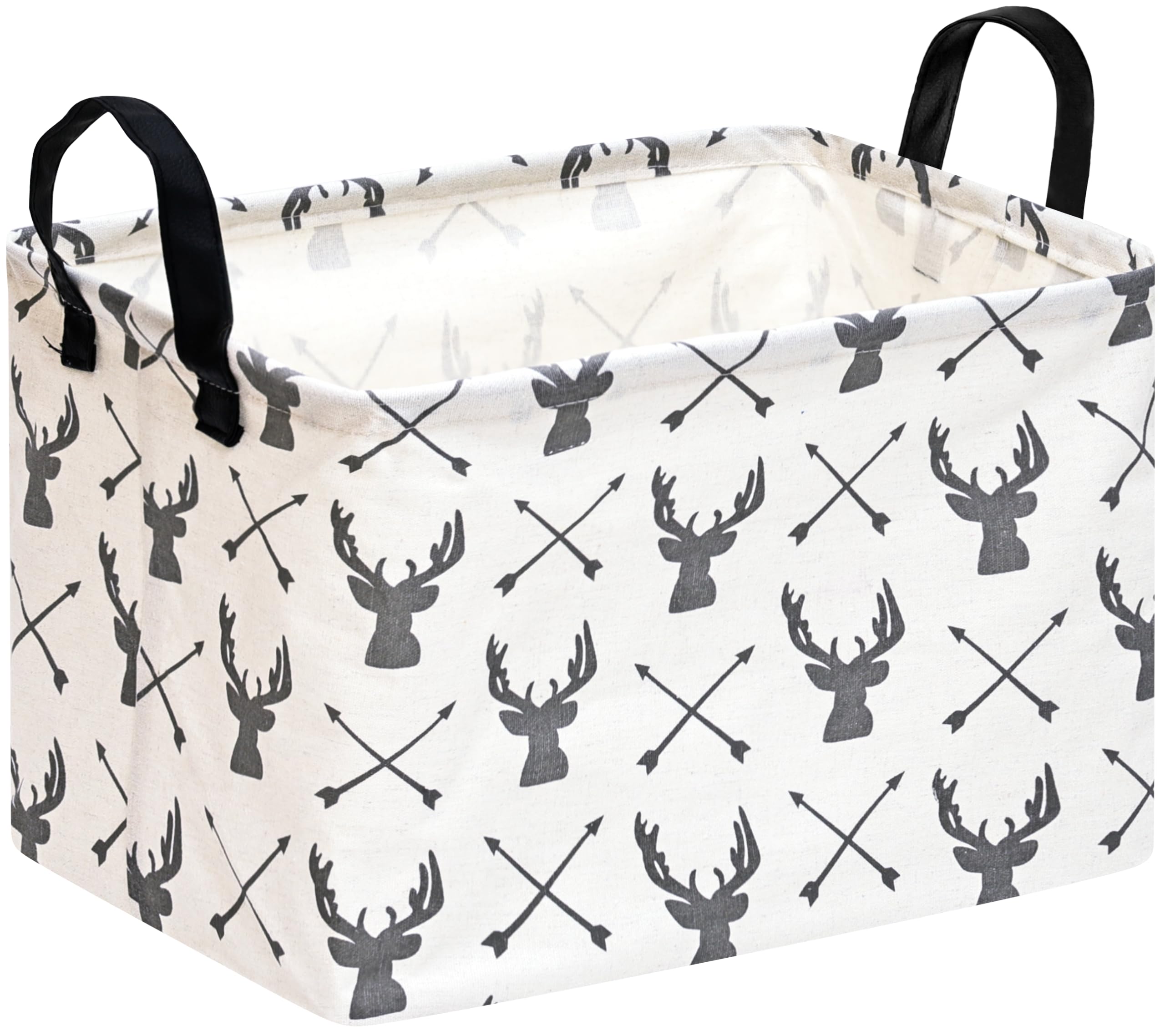 Baby Storage Basket Nursery Box Laundry Hamper Organization Bins for Toys and Clothes with Handles (Deer)