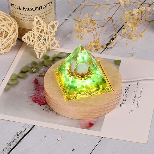 Pirámide de orgón energía positiva, pirámide de cristal, flor de la vida, cuarzo de orgonita con ágata, cristales de protección, generador de