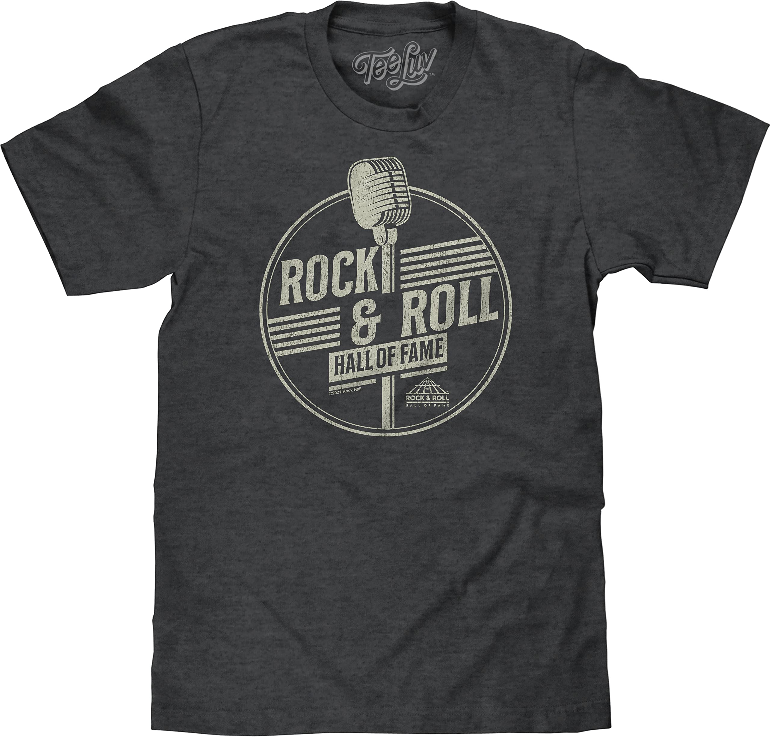 Tee Luv Rock and Roll Hall of Fame Shirt - Retro 50s Microphone Graphic T-Shirt