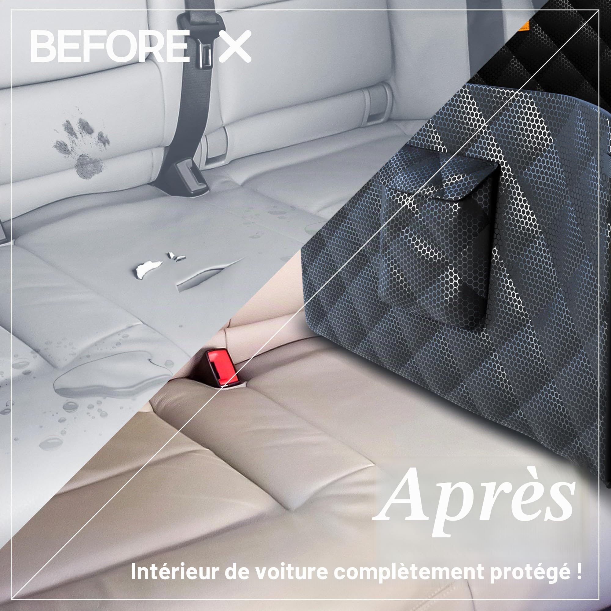 PETPROVED Panier Chien Voiture Siege Auto Chien Imperméable Sieges Arriere Siege Panier Voiture Auto Moyenne Taille Grande Taille