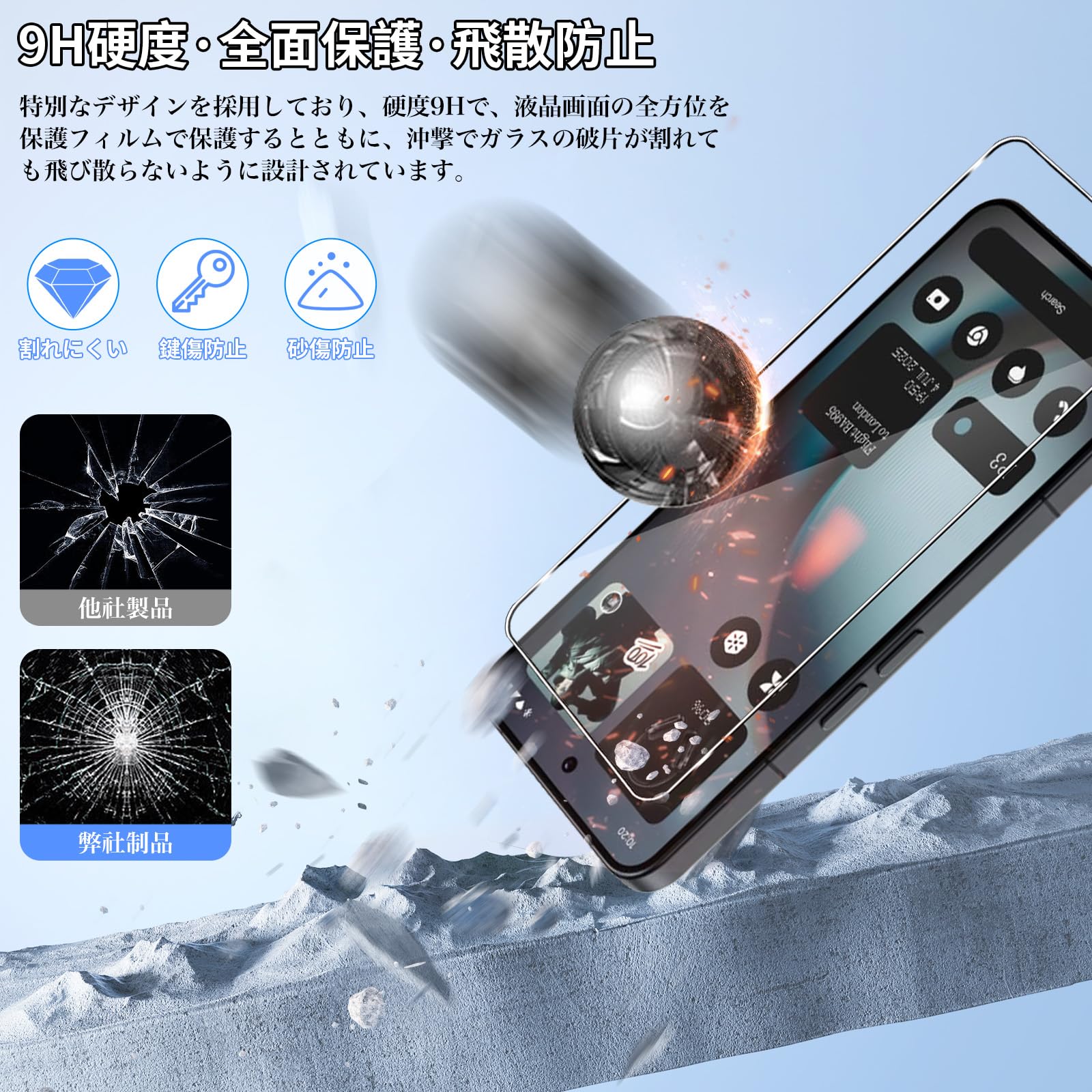 Amazon.co.jp: 【2+2枚セット】For Nothing Phone 3 ガラスフィルム(2