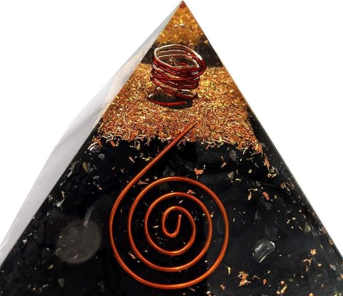 Miniatura 4 de Pirámide de orgón grande Cristal de pirámide de shungita Pirámide de orgonita en espiral Pirámides de órganos Curación de energía positiva