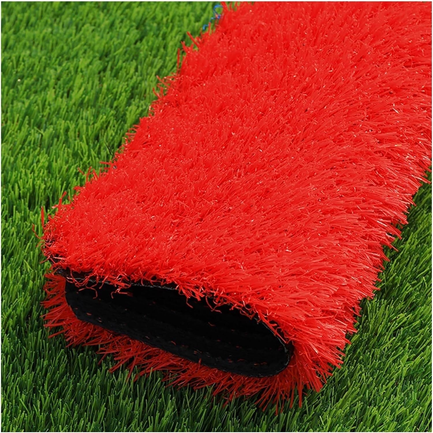Kanduo Sintetico Artificiale Tappeto erboso Sintetico in Erba Artificiale, Tappeto erboso tagliabile for Esterni, Tappeto in Erba Finta Spessa 0,98 Pollici Giardino Prato(Rosso,59.10X78.80in)
