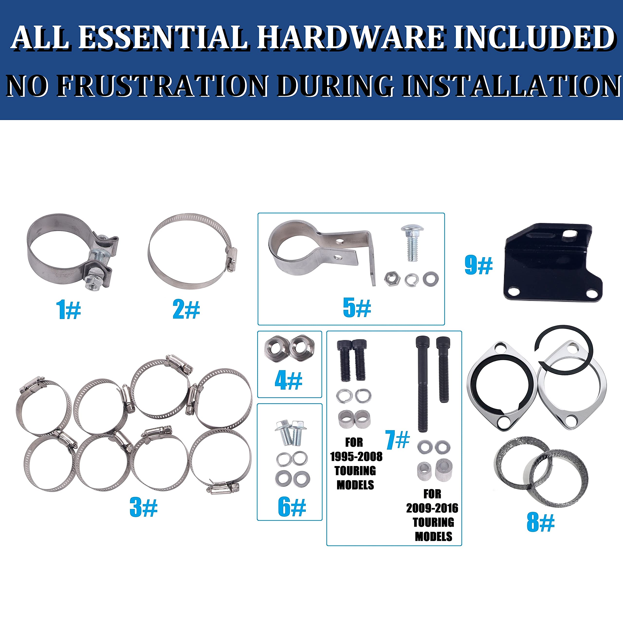 Buy SHARKROAD 2 Into 1 Exhaust for Harley 19952016 Touring, Street