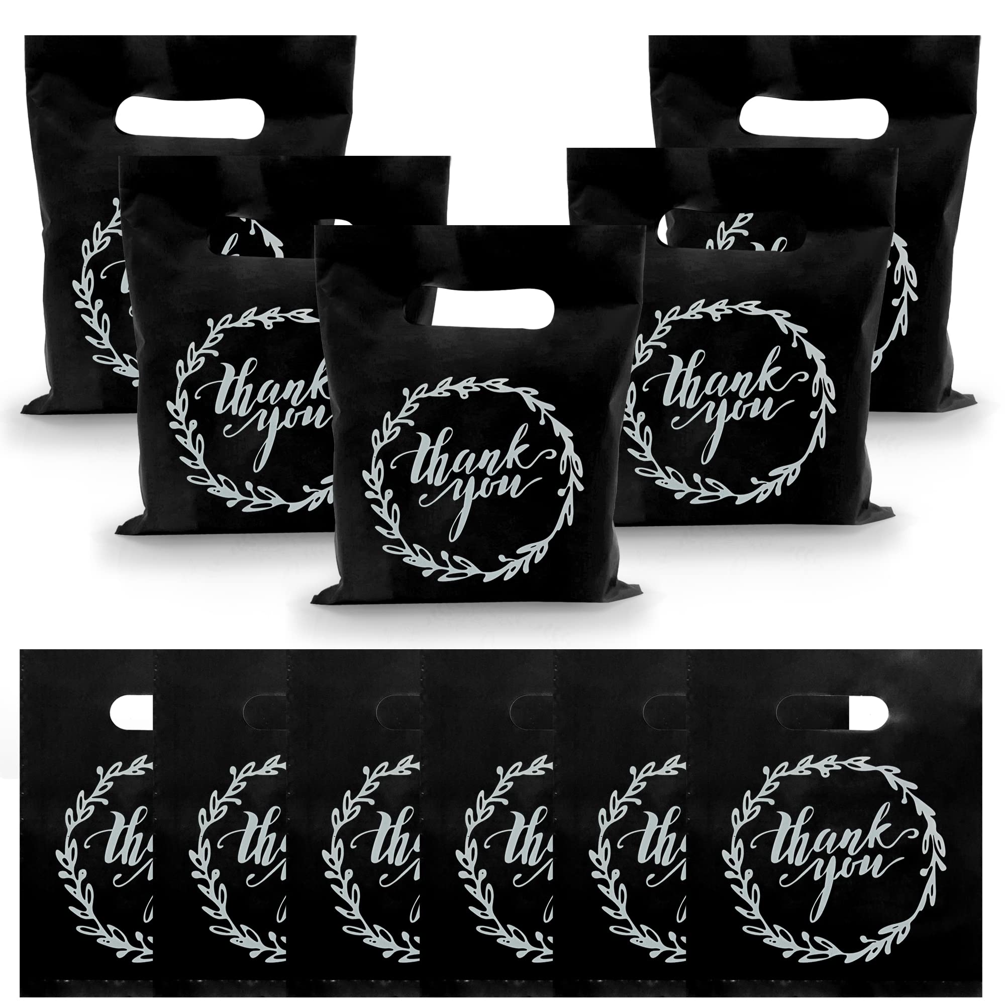 TOSPARTY 100 Stück Kunststofftüten mit Aufschrift "Thank You", Geschenktüten für Süßigkeiten, Kekse, Leckerli-Tüten für Geburtstag, Party, Hochzeit, Weihnachten, Ruhestand