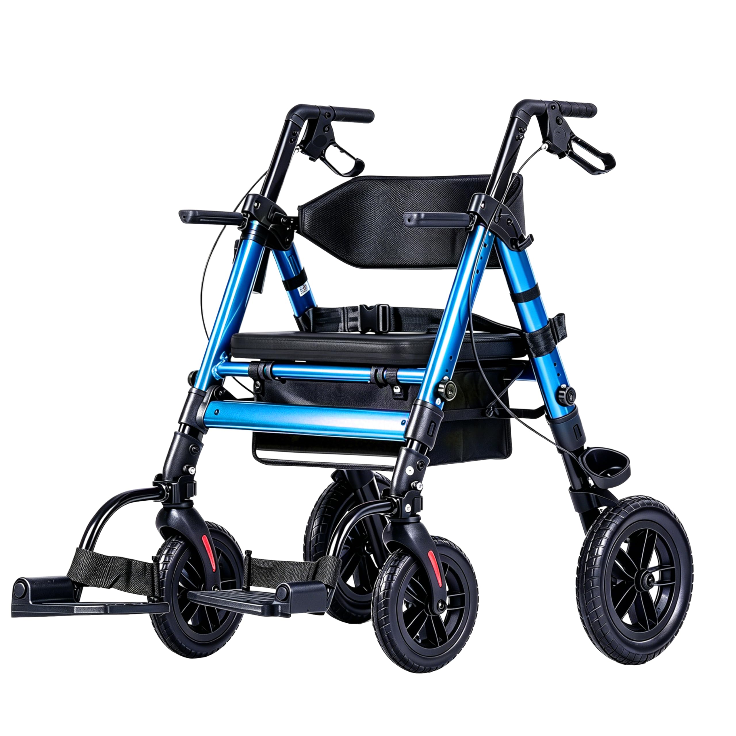 Ambliss 2-in-1 Rollator Transport Wheelchair Combo for Seniors with seat — Amazon image 9