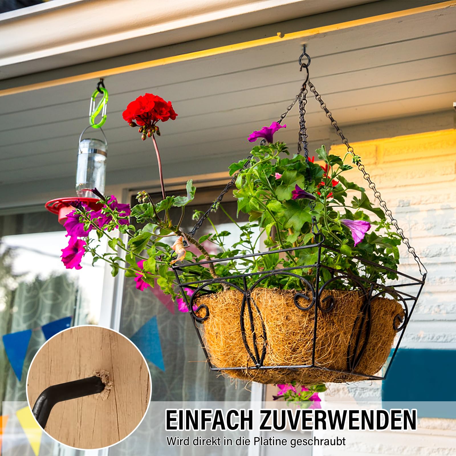 10 sztuk śrub oczkowych ze stali nierdzewnej M6 x 80 mm, oczka śrubowe Heavy Duty, duże śruby pierścieniowe, haki oczkowe, haki śrubowe do hamaków, markiz, krzeseł bujanych, kabli stałych