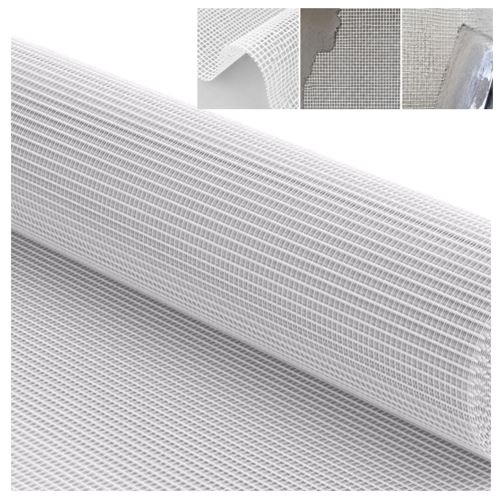 Malla de Refuerzo Fibra de Vidrio 4x4mm para Enlucido Interior Exterior | Rollo 150g/m² Malla Fibra de Vidrio para Microcemento Antifisuras Refuerzo Alta Resistencia para Pavimentos Paredes
