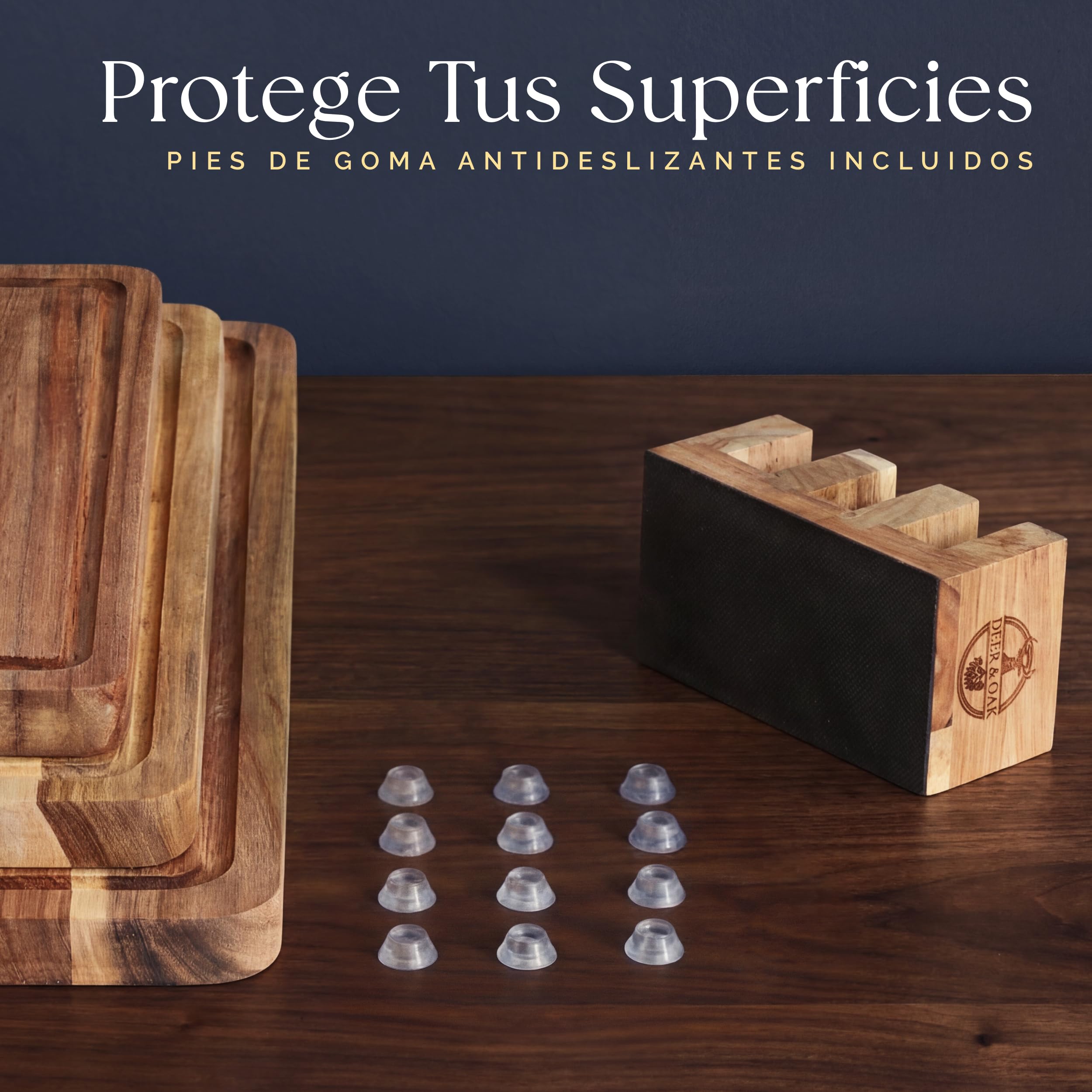 Juego de 3 tablas de cortar de acacia preengrasadas y no tóxicas con soporte, tablas de cortar de madera con certificación FSC, incluye aceite para tabla de cortar de 100 ml, 3 tablas de tallado de