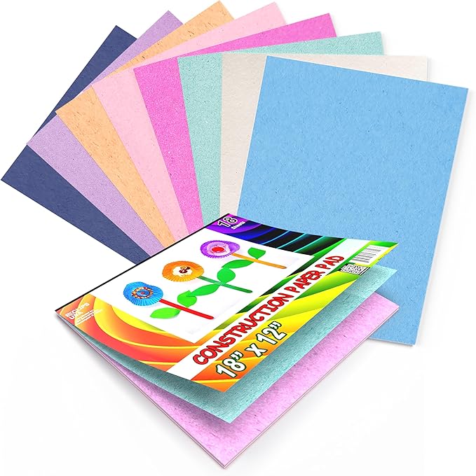 Construction Paper (3 Pack), Construction Paper Book, 18 x 12 Construction Paper