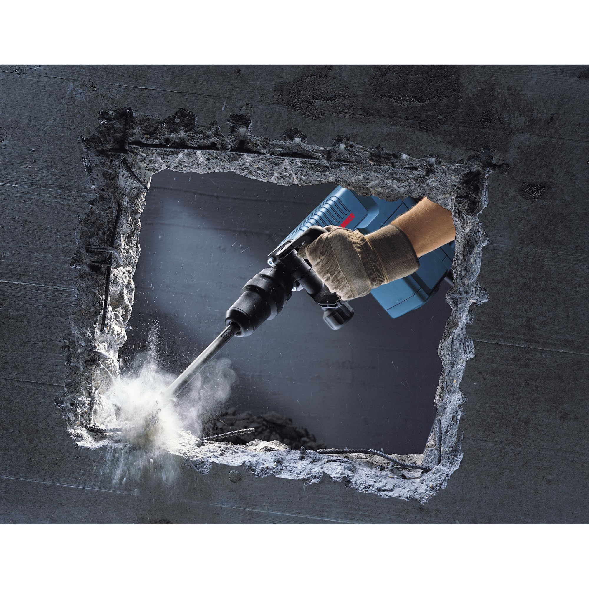 Bosch Professional martillo demoledor GSH 11 E (incl. empuñadura auxiliar, 1 maletín, 1 cincel plano, SDS max, RTec Sharp, 400 mm, paño para la máquina)