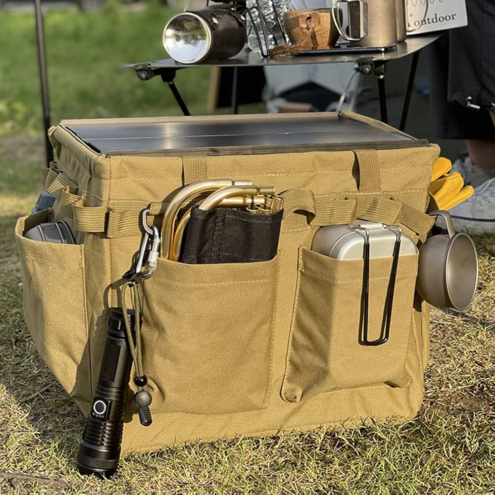 Amazon | キャンプ 収納ボックス 帆布 アウトドア 極厚 耐水 多機能 薪