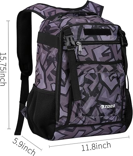 Miniatura 3 de ZOEA Mochila para bates de béisbol juvenil, equipo de T-Ball y softbol y equipo para jóvenes, gran capacidad para 2 bates, casco, guantes, tacos,