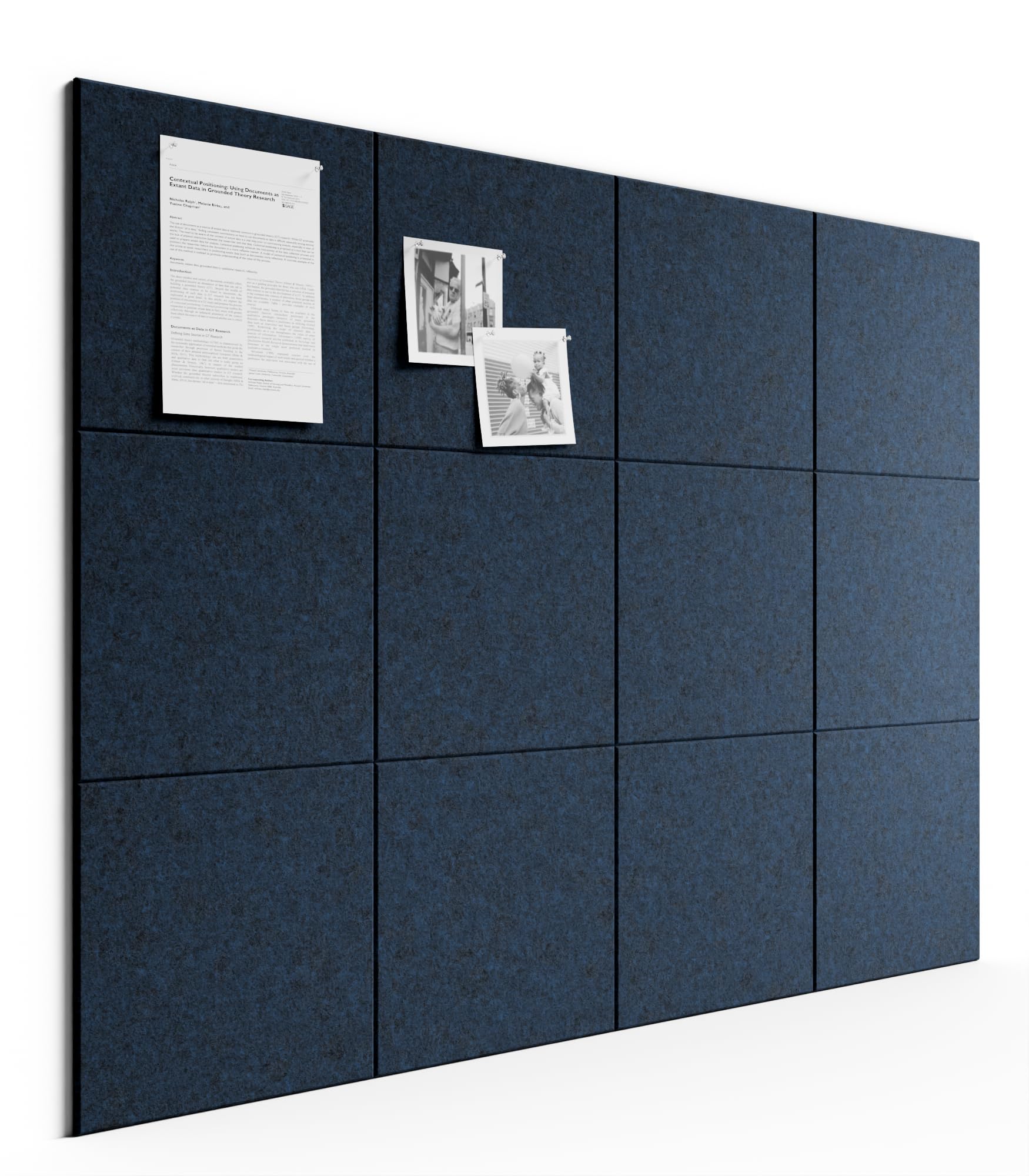 Bumusty 12er-Pack Filz-Pinnwand Lamellen-Optik 120 x 90cm,Alternative zu Korktafel,Inkl.70 Klebestreifen,Memoboard,Fotowand & Visionboard Für Büro,Kinderzimmer & Klassenzimmer