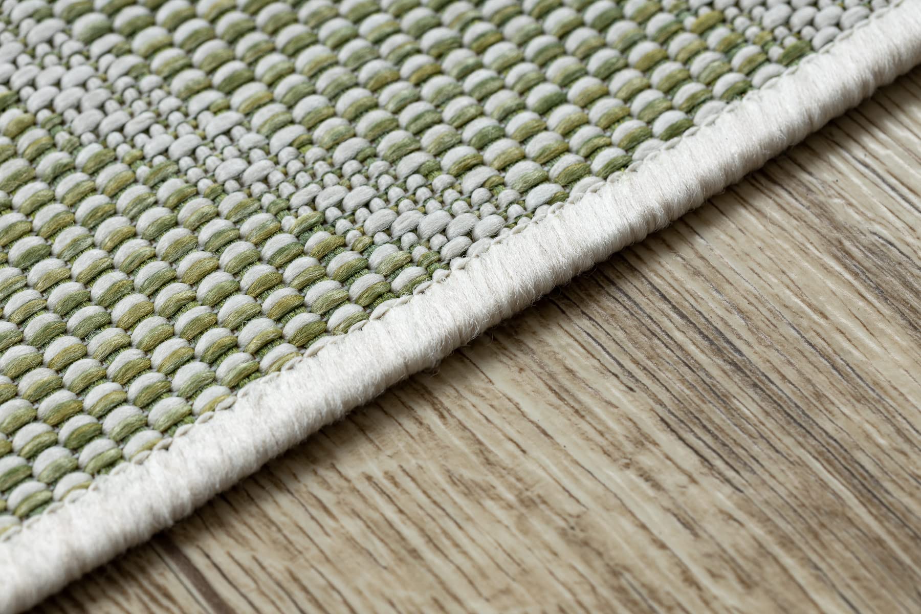 rugsx Tapis SISAL SION Intérieur & Extérieur, Haute qualité, Tissage à Plat, pour Chambre/terrasse/Balcon, Feuilles de Palmier, Tropical, tissé à Plat écru/Vert 80x150 cm