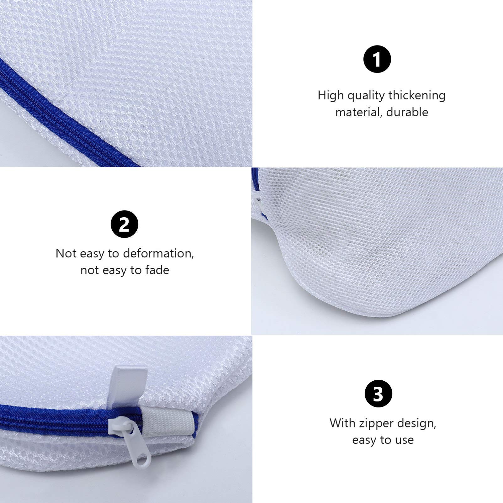Alipis 4piezas Bolsas De Lavado Para Zapatos Con Cremallera Bolsas De Malla Engrosadas Para Lavadora Protección Para Zapatillas y Ropa