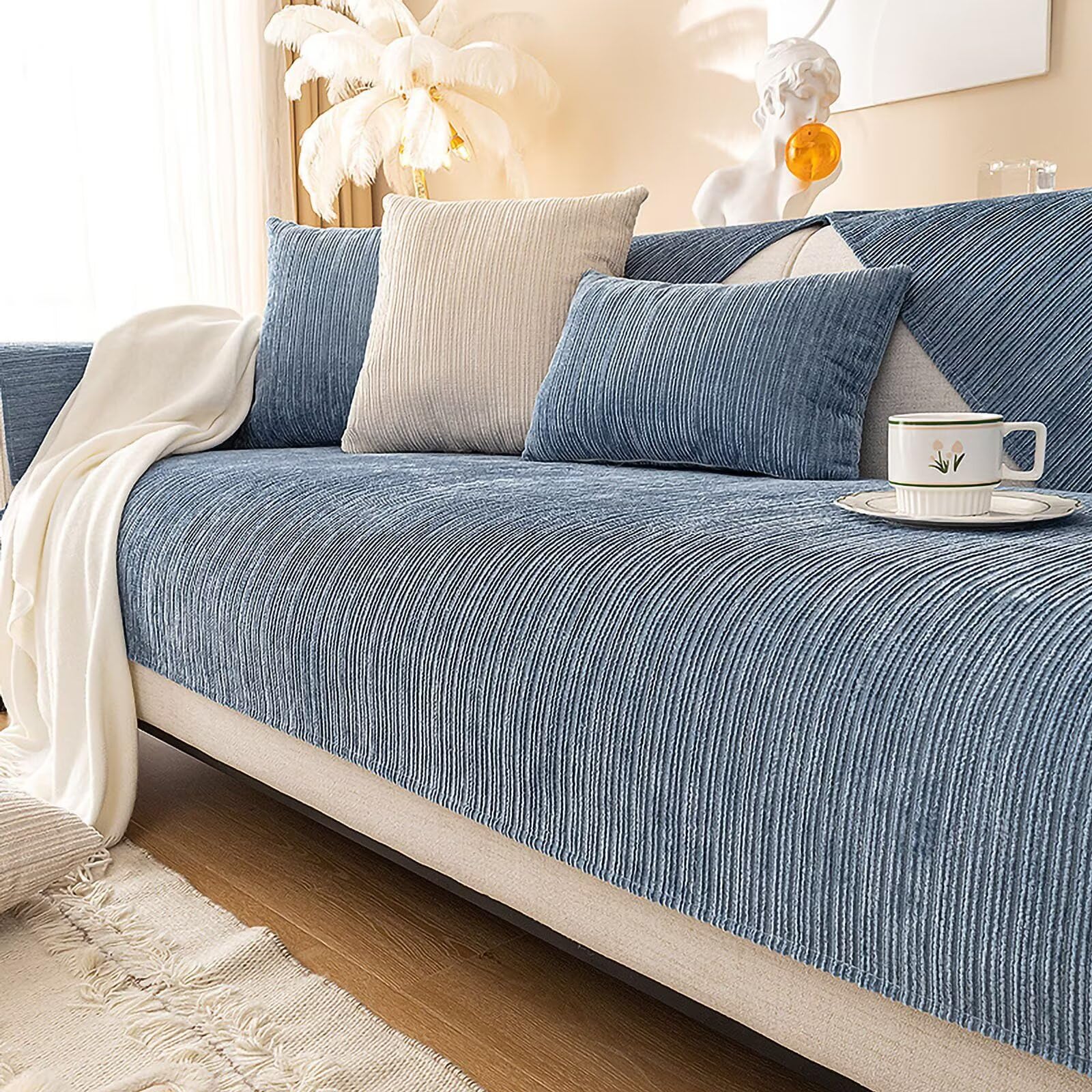 Gluhbirnen Sofadecke, Sofadecken Für Sitzfläche, Sofaschoner, Chenille Sofabezug, Sofa Überwurfdecke rutschfest, Bezüge Für Sofa, Couch Bezug, Couch Decke