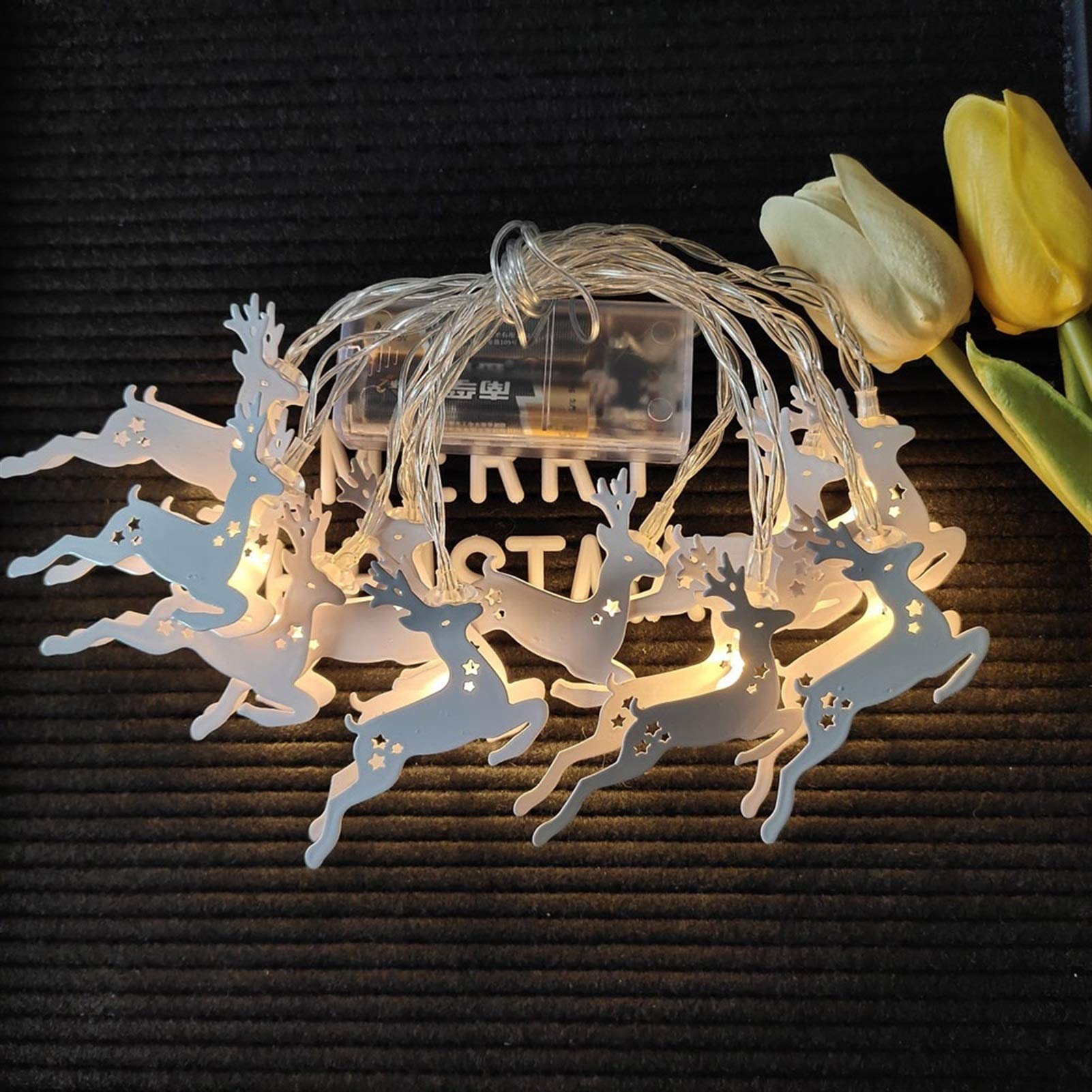 Guirlande Lumineuse LED extérieur et intérieur, en Fer forgé, luminaire décoratif d'extérieur, idéal Une boîte à Piles, Une Salle de fête ou des Vacances