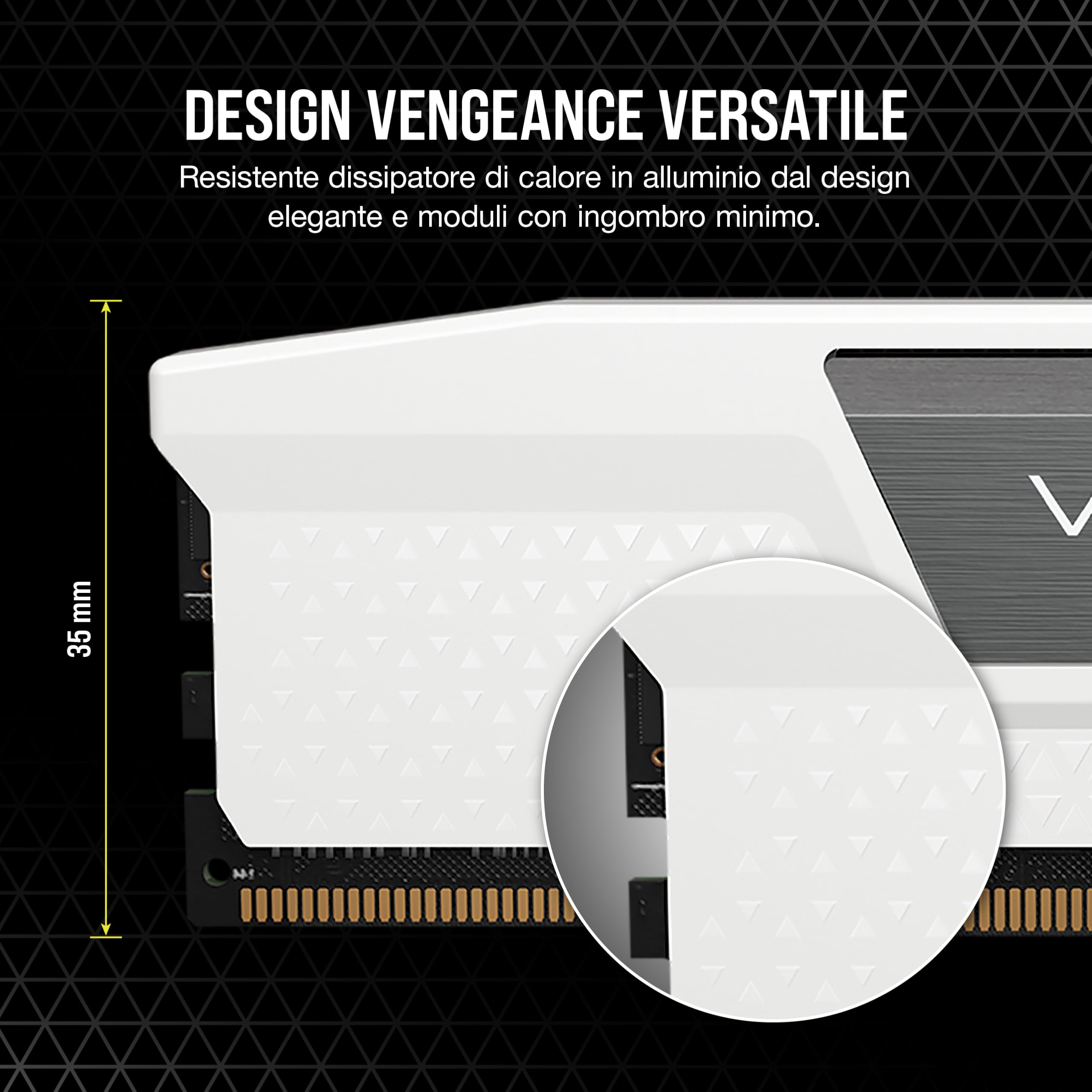 CORSAIR VENGEANCE DDR5 32GB (2 x 16GB) Fino a 6400MHz AMD INTEL RAM | Memoria Per Computer Desktop, Compatibile con AMD EXPO e Intel XMP 3.0, CL36, Bianco, CMK32GX5M2B6400Z36W