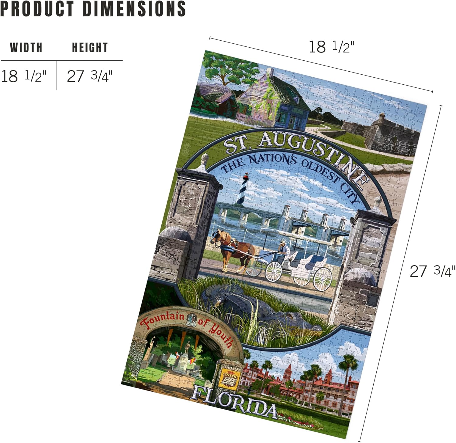 St. Augustine, Florida, Montage Scenes (1000 Piece Puzzle, Challenging Jigsaw Puzzle for Adults, Made in USA)