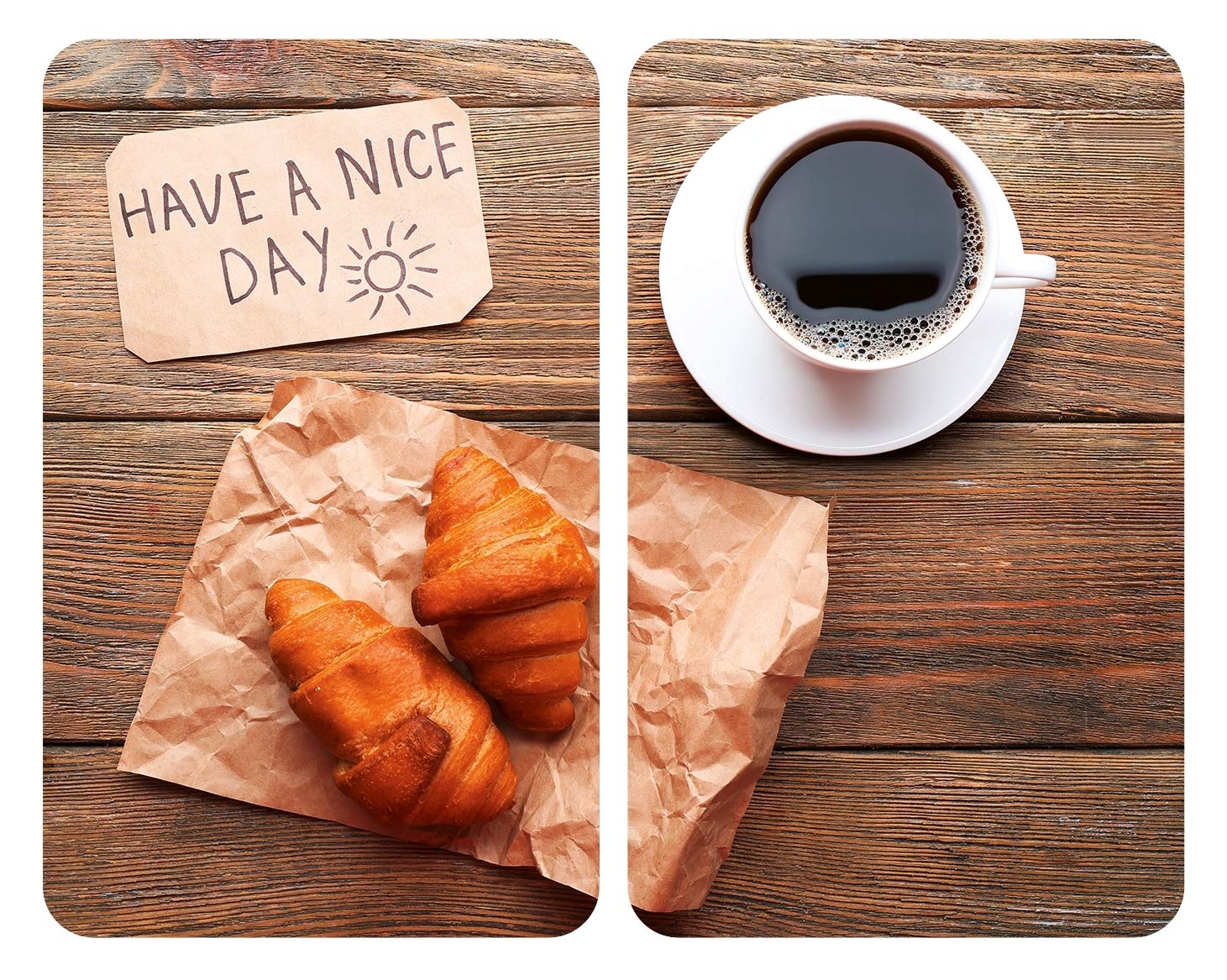 Allstar Placas cobertoras de vidrio universales Nice Day 2 pzas - juego de dos piezas, cubiertas para cocinas de vitrocerámica, Vidrio endurecido, 30 x 0.8 x 52 cm, Multicolor