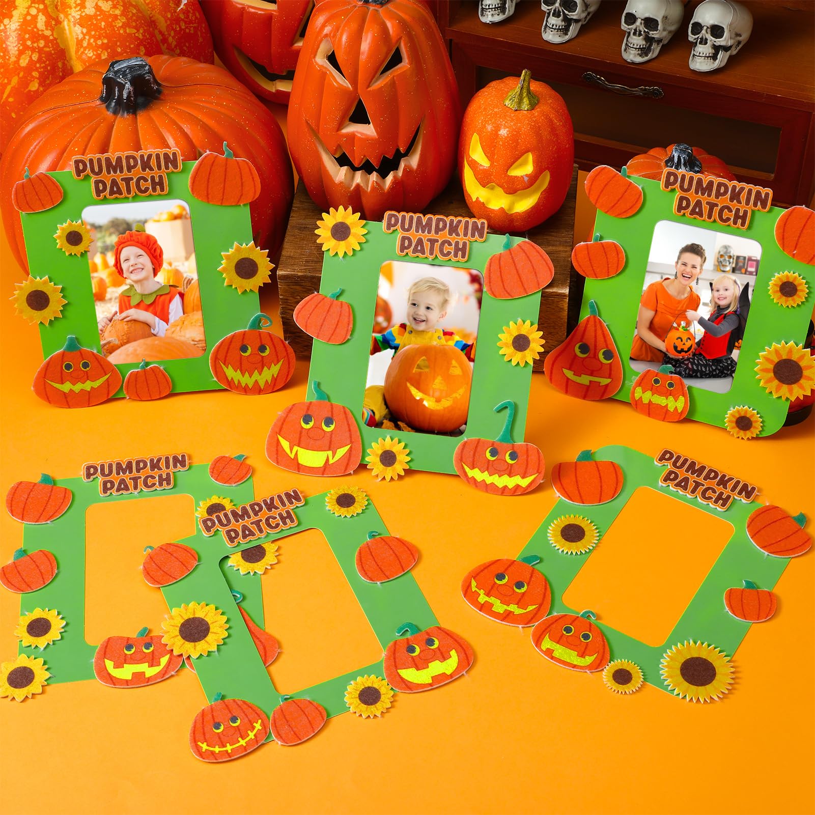 Snapklik.com : 24 Sets Pumpkin Magnet Picture Frames Crafts For Kids ...