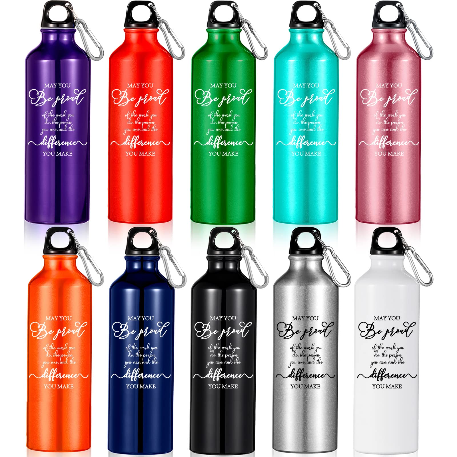Amyhill 10 Pcs Graduation Appreciation Gifts for Teacher Thank You Water Bottle Best Team Ever Aluminum Water Bottle Lightweight Leakproof Tumbler