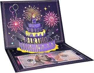 Creative 3D Pop-Up Birthday Card – Candle-Blowing Feature, Plays Happy Birthday Song, Includes Cash Slot & Message Card Holder