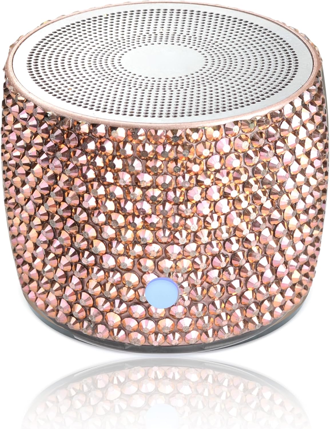WONGS Luxury Unique Bling Crystal Rhinestone Portable Wireless Bluetooth Speakers with Clear Sound, Long Playtime, Christmas Birthday Gifts for Men, Women,Kids - Rose Gold