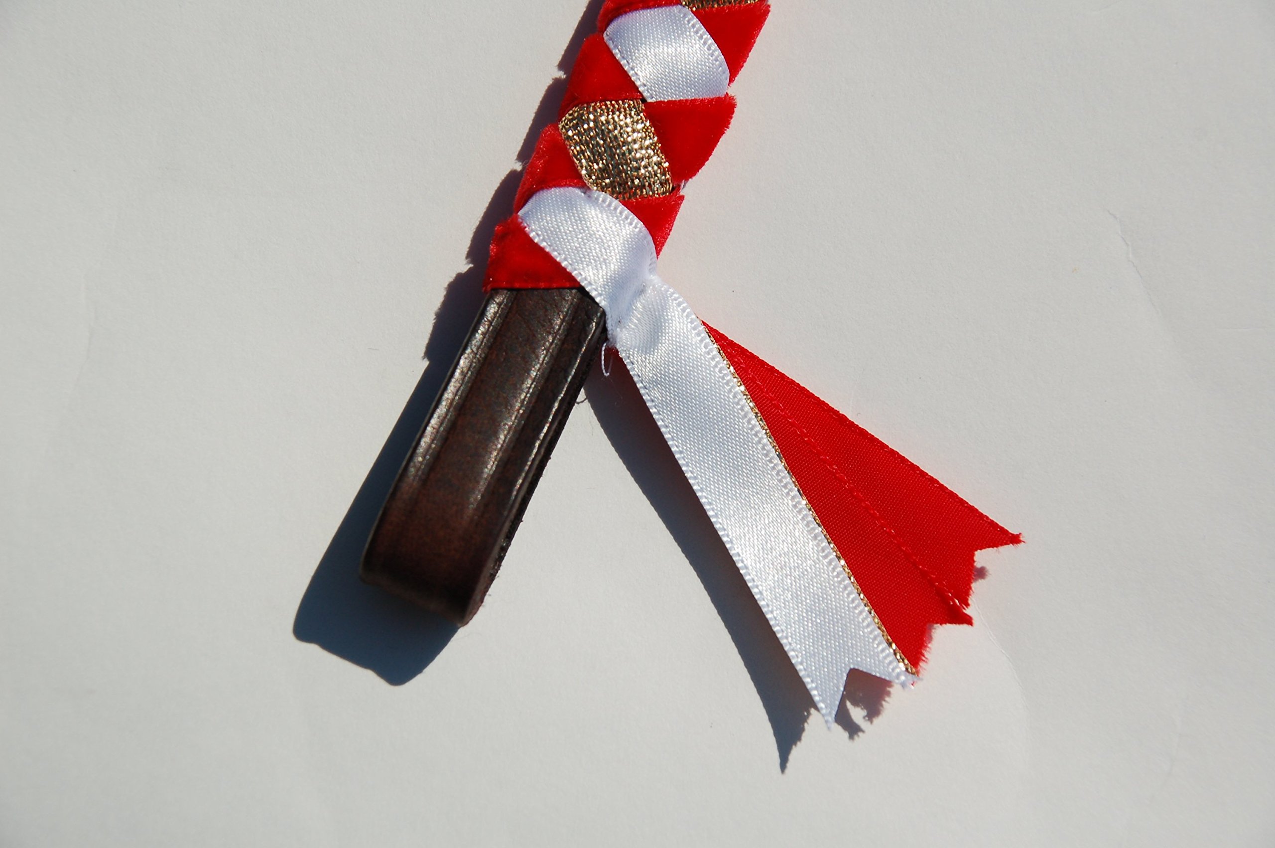 IV Horse Velvet Browbands Small Pony Cob and Full (Red White and Gold, Pony) — image 1