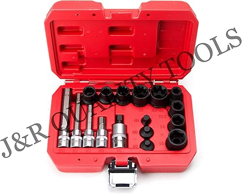 Miniatura 2 de VCT Juego de pinzas de freno maestro de 17 piezas, 5 puntos, 10 puntos, hexagonal y juego de zócalos con estuche