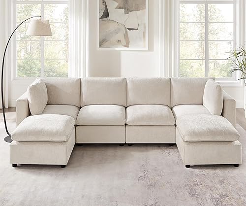 VANOMi Sofá modular seccional, sofá convertible sofá modular con otomana, sofás seccionales para sala de estar, apartamentos pequeños