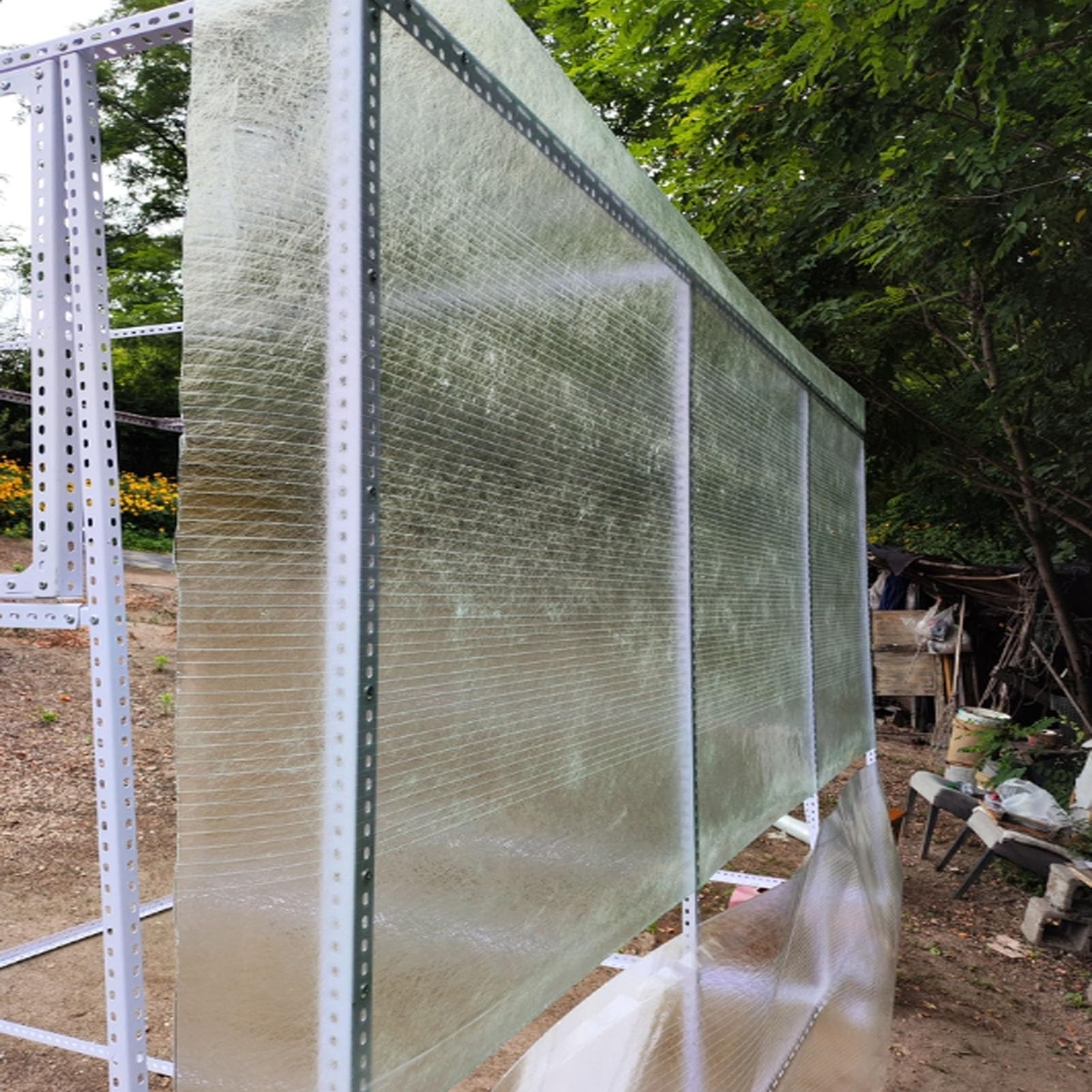 Lámina de Policarbonato Cubiertas Paneles para Invernaderos Cubiertas Plásticas Resistentes Rayos UV Lluvia para Jardinería, Agricultura, Salas(0.8x20m/2.62x65.6ft)
