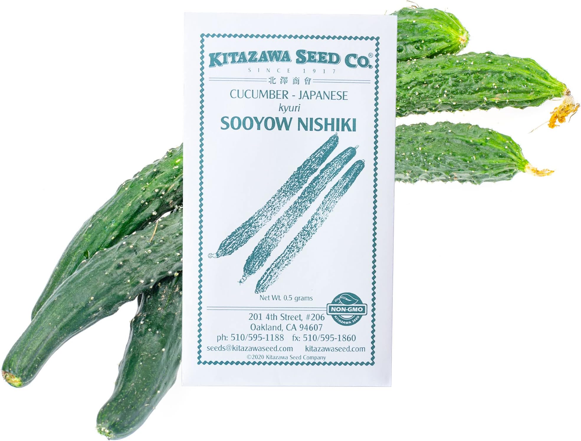 Cucumber Seeds - Sooyow Nishiki -500 Mg Packet ~20 Seeds - Non-GMO, Heirloom - Asian Garden Vegetable
