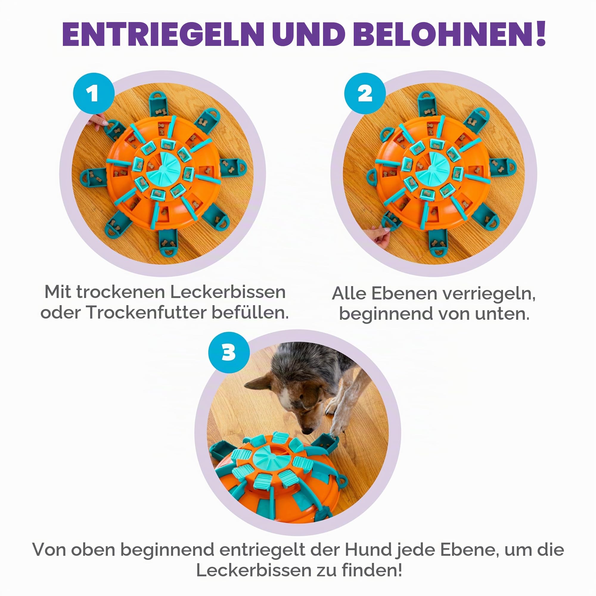 Outward Hound by Nina Ottosson Tower of Treats Level 4 Expert Dog Treat Puzzle for Enrichment, Orange