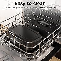 Vista 8 de Horno tostador de 18 cuartos de galón con tapa de autohilvanado, horno eléctrico de pavo de acero inoxidable de 1450W con asas de tacto frío, Negro