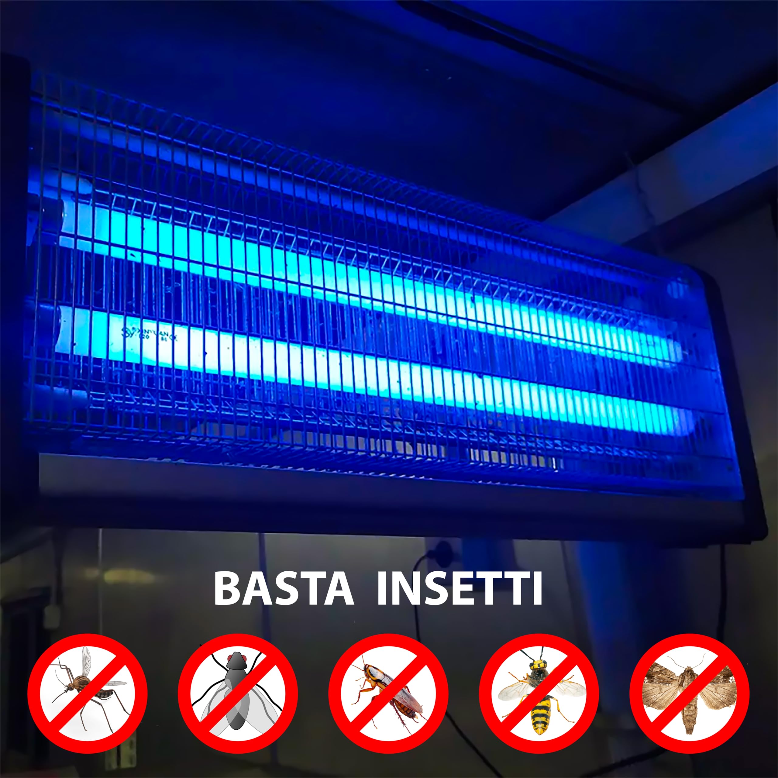 V-TAC Zanzariera Elettrica Potente - 30W con Area di Azione 100 m² - Design Sottile - Zanzariera con Luce Blu UV per Uso Interno ed Esterno - Trappola Elettrica contro Zanzare e Insetti - Potenza 30W