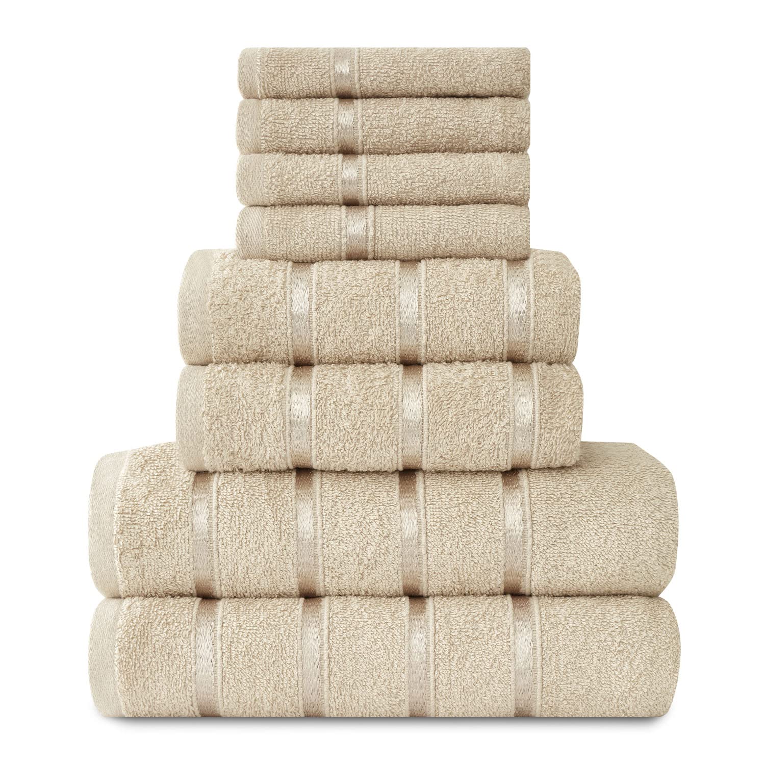 Gc Gaveno Cavailia Mocha Luxurious 8 Pack Boston Towel Bale Set ( 4 Face, 2 Hand And 2 Bath)