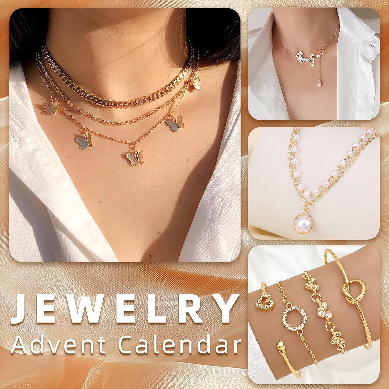 Jewelry Advent Calendar 2025 for Women, Christmas Gifts 24 Days Holiday Surprises Gifts, Fashion Bracelet Necklace Earrings Jewelry Set Christmas Countdown for Women Daughter Best Friend (Black) - Image 4