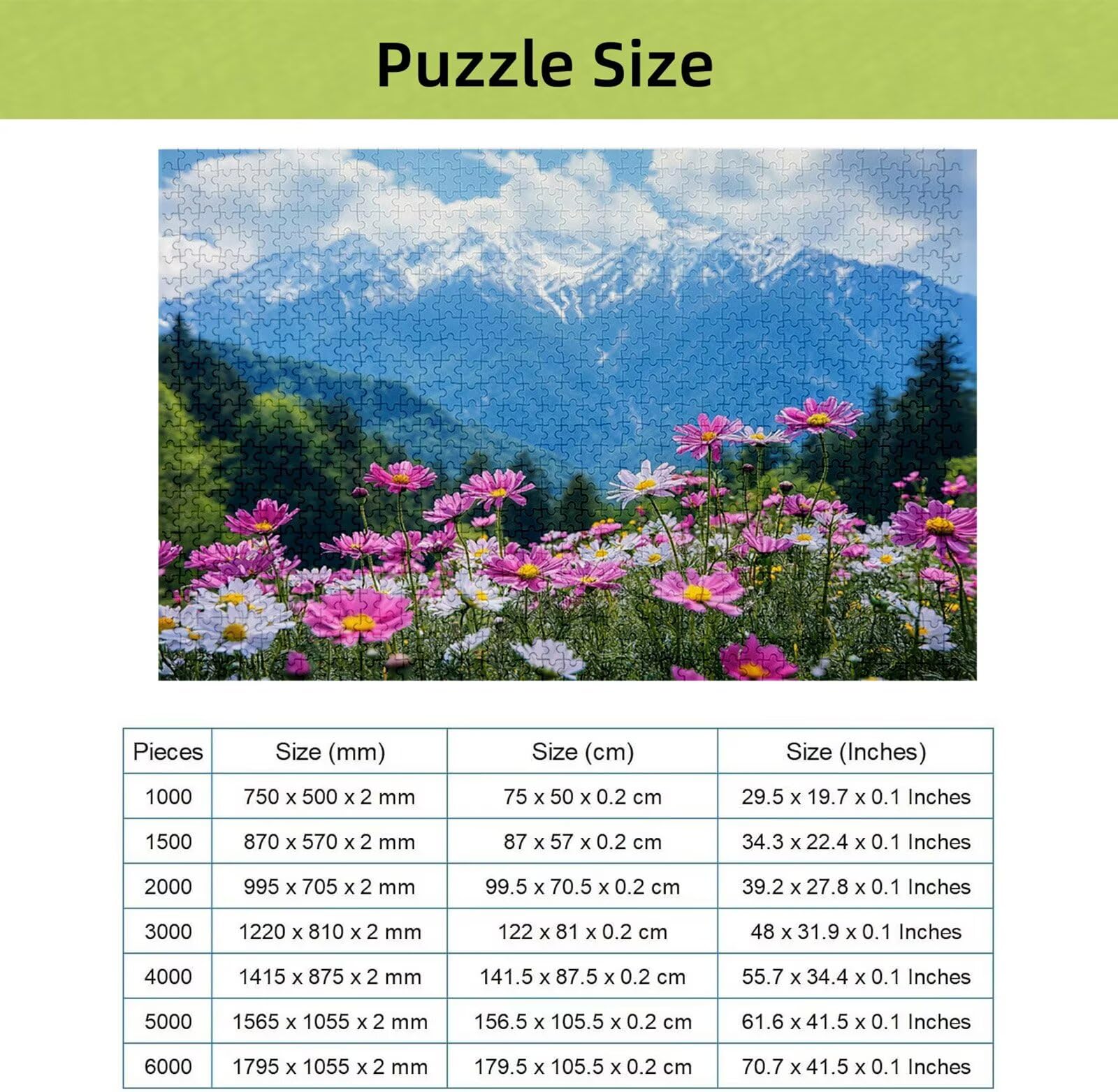 Puzzle Montagne 6000 Pièces Adultes, Puzzle 6000 Pièces pour Adultes et Enfants à Partir de 14 Ans, Marguerite Puzzles Bois de Qualité Supérieure avec Une Boîte d'emballage Exquise Cadeaux Noël H-1592