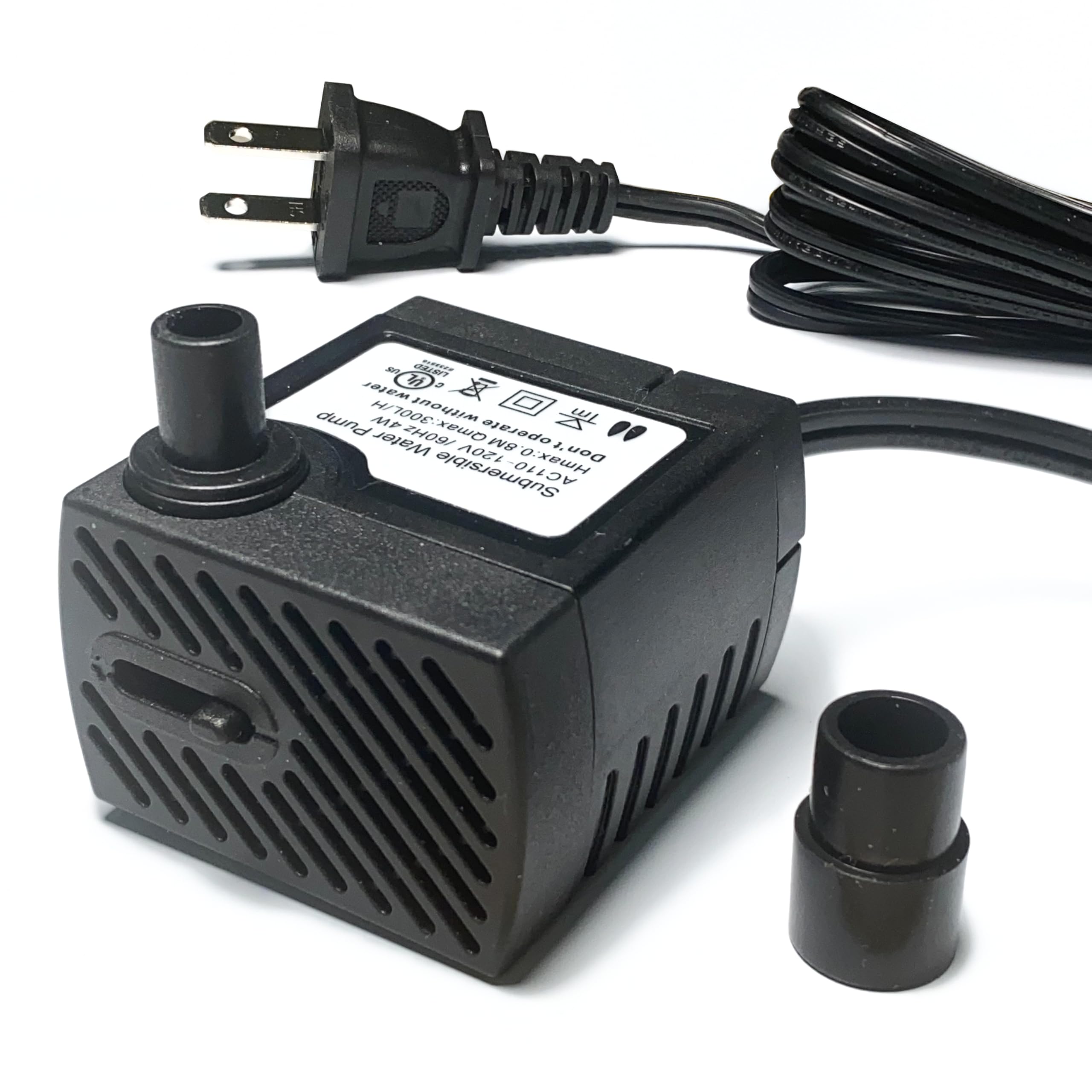 80GPH Ultra Quiet 300L/H 4W Submersible Water Pump with 2.6ft High Lift for Fountains, Table, Ponds, Aquariums, Fish Tank