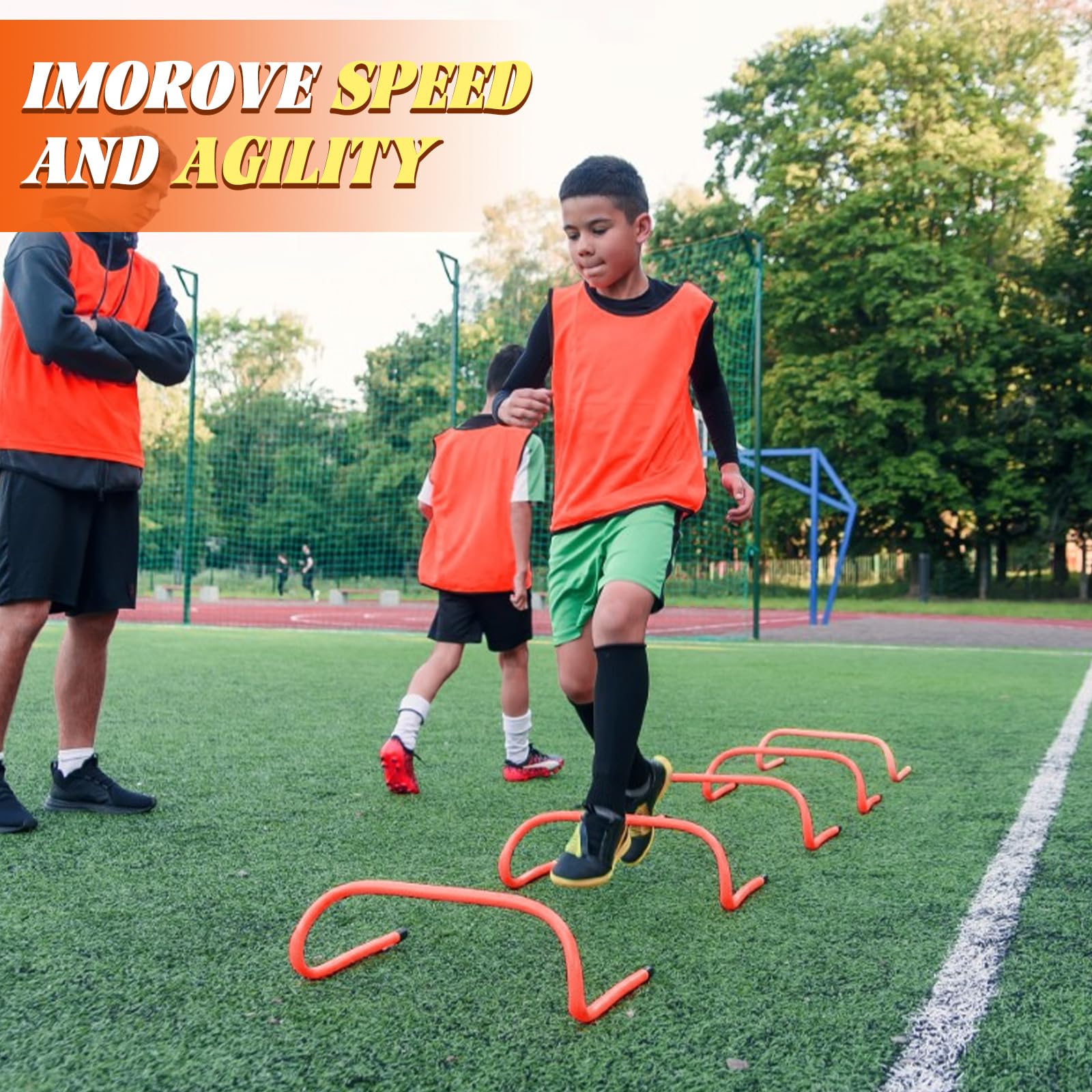 Einstellbare Geschwindigkeit Training Hürden Fitness & Geschwindigkeit Trainingsgeräte Mit Agility Leiter - Plyometrische Fitness & Speed Training Equipment