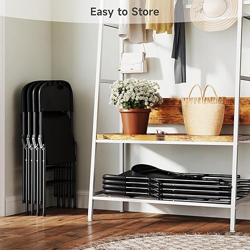 Miniatura 2 de Paquete de 4 sillas plegables, límite de peso de 800, silla plegable de plástico resistente, asiento portátil para eventos en interiores y