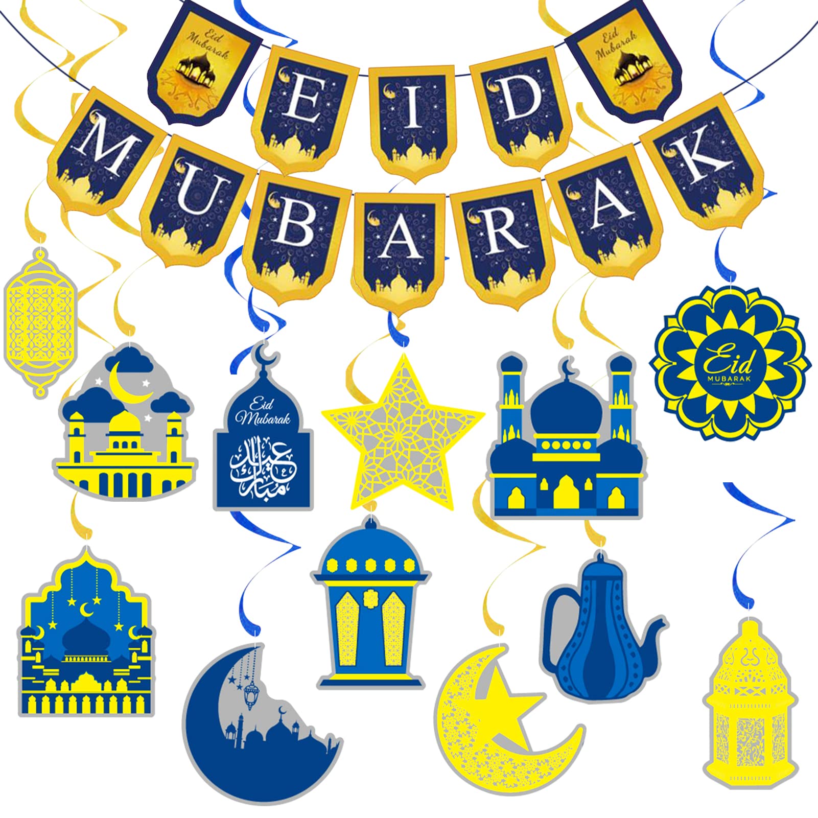 Buy Ramadan Mubarak Decorations Hanging Swirls,Eid Mubarak Hanging