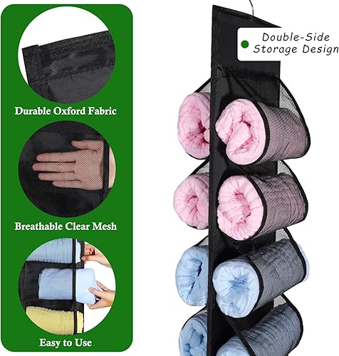 Miniatura 3 de Paquete de 2 organizadores de almacenamiento de leggings, organizador de leggings para armario, colgador de almacenamiento de leggings colgantes con