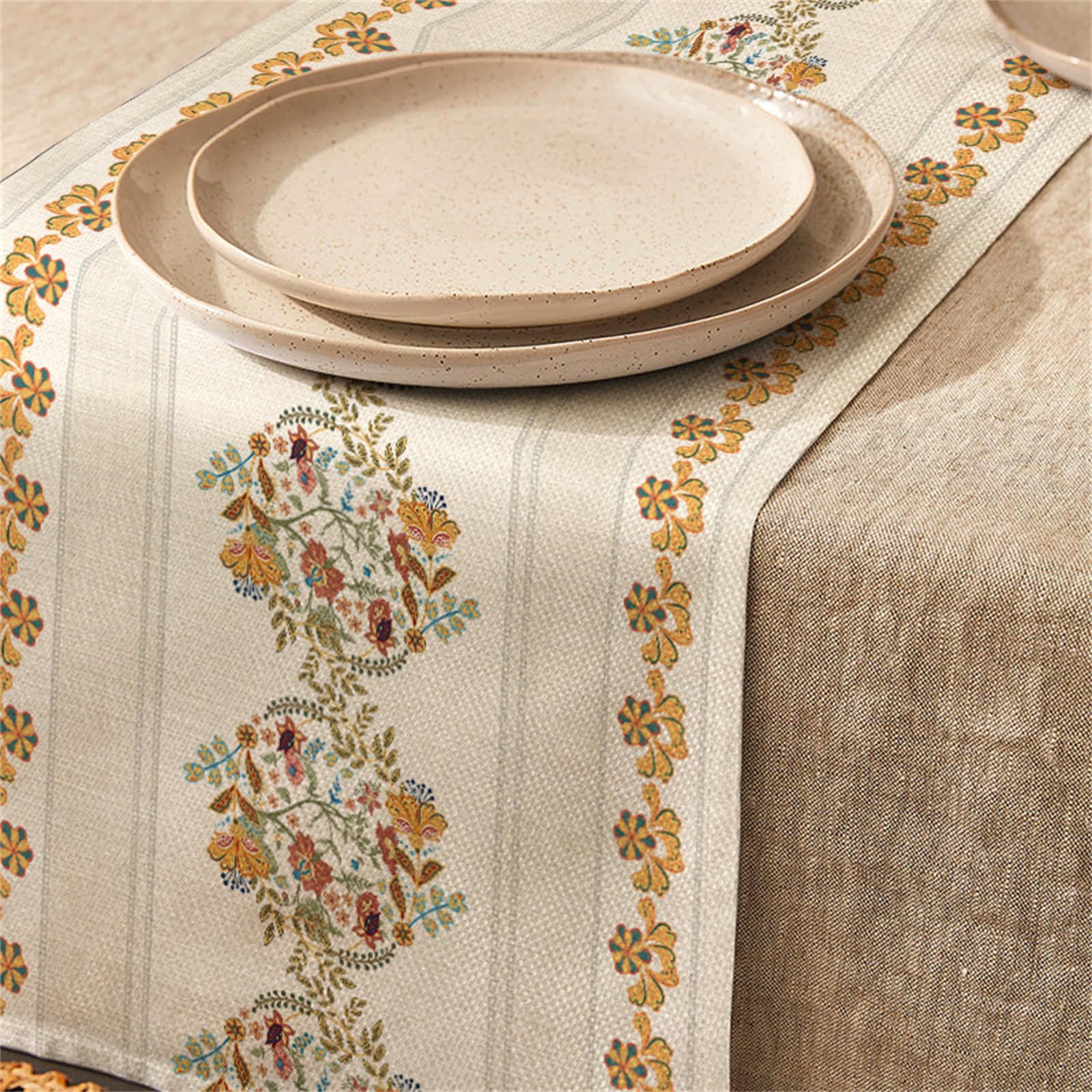 Chemin De Table Printemps Moderne, Chemin De Table Lavable, Chemin De