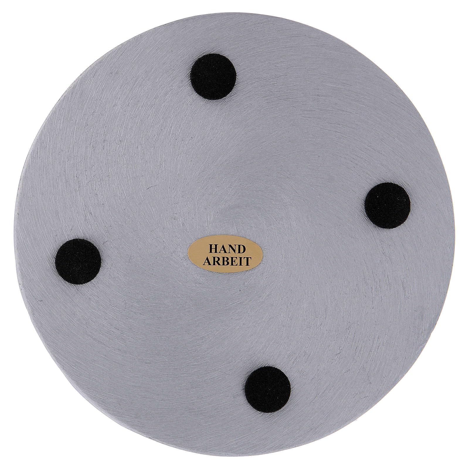 Round Candle Holder in knurled Aluminium