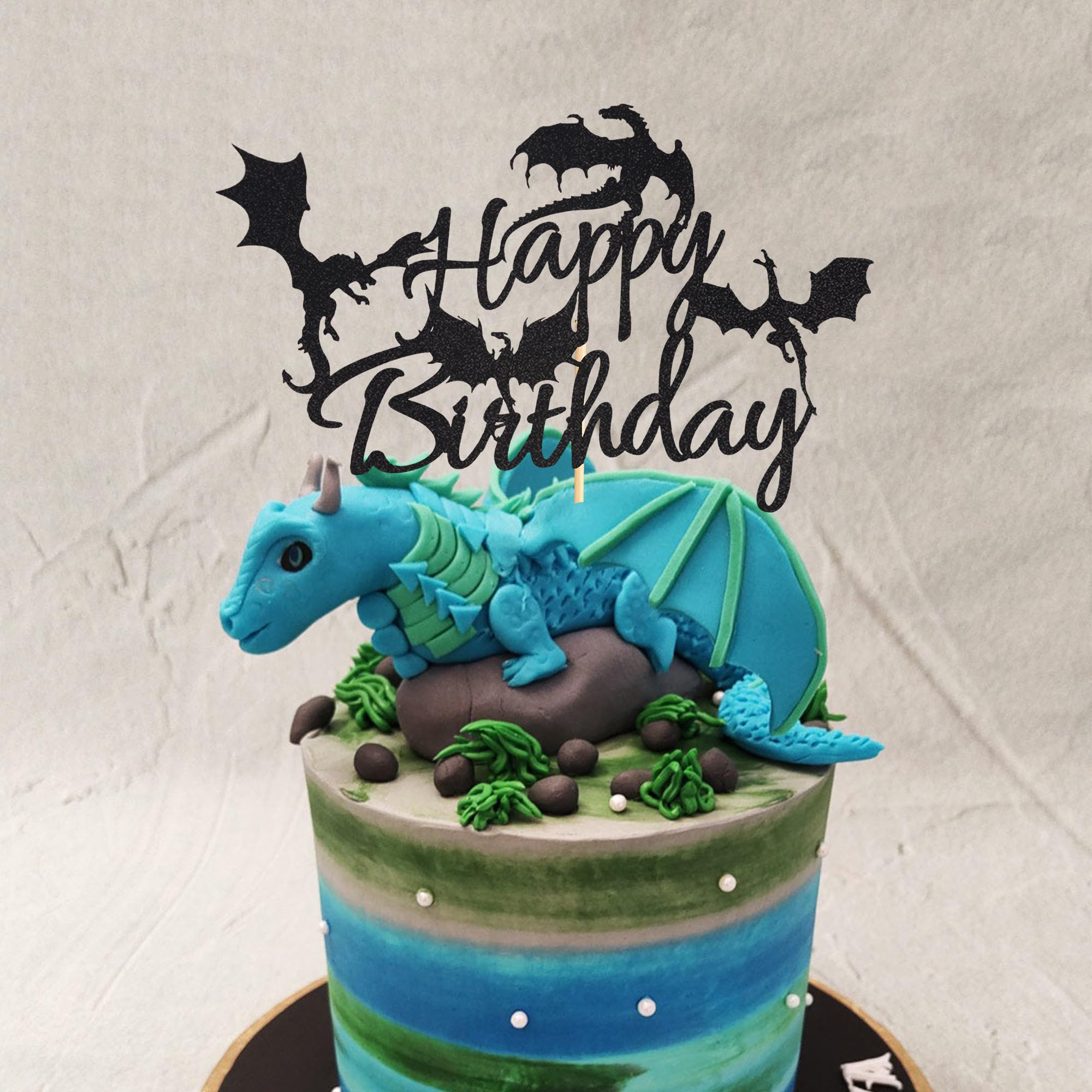 12-tlg. Drachen Kuchen-Topper Set | 3D Drachenei & Deko | Für Mottopartys