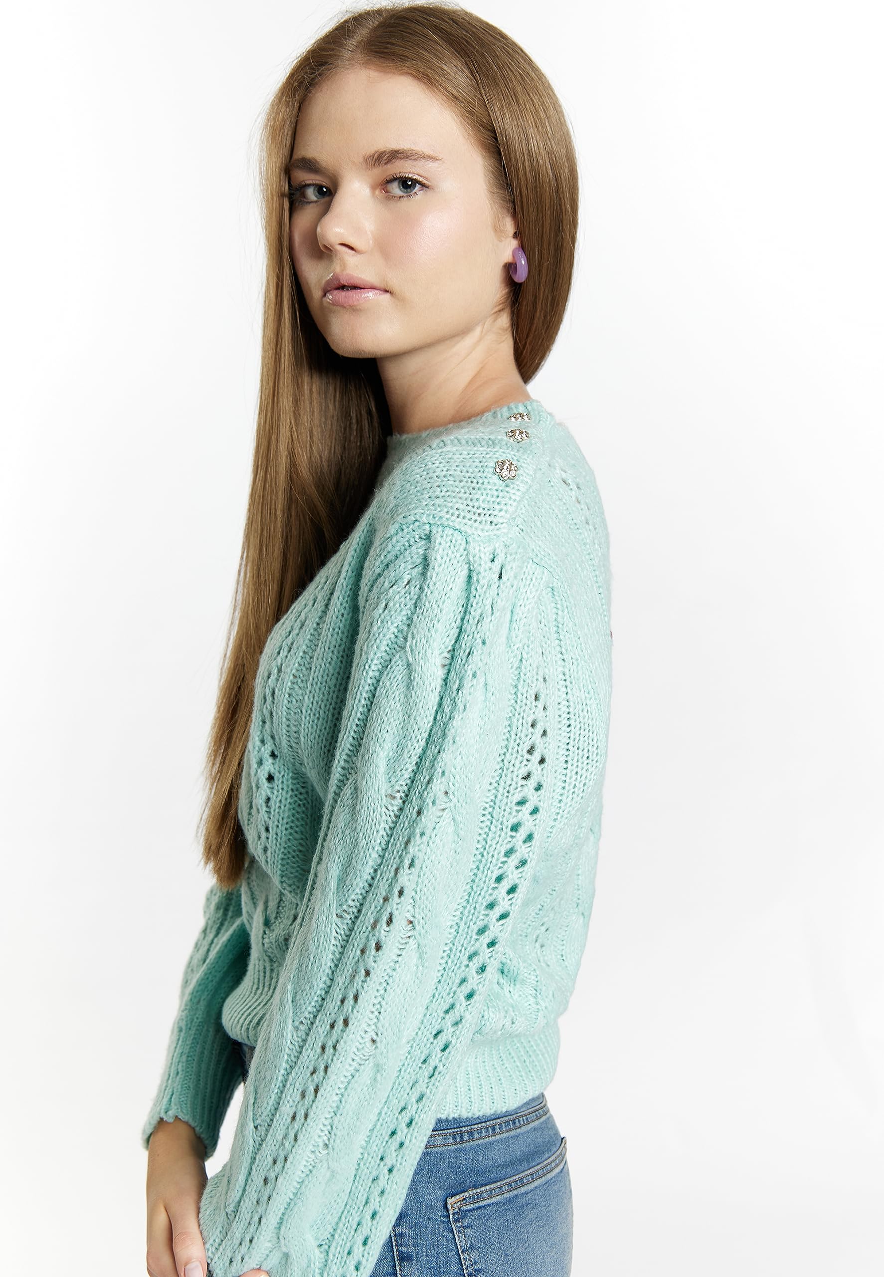 myMo Maglione Lavorato a Maglia Donna
