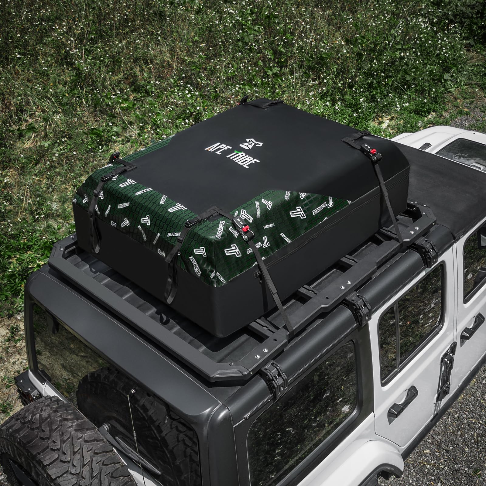 TACMOLLE Car Rooftop Cargo Carrier Bag – 21 Cubic Feet Waterproof Roof Rack Cargo Carrier, Anti-Slip Heavy Duty Roof Bag for All Vehicles